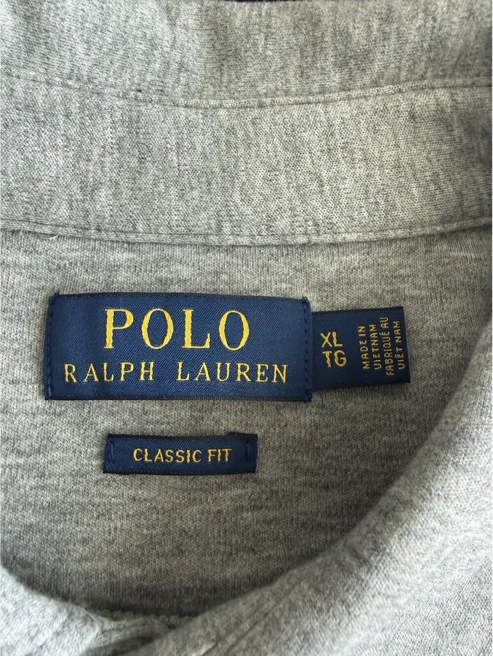 Polo Ralph Lauren NWOT Collared Shirt Men's Cotton Long Sleeve Polo Size XL Gray